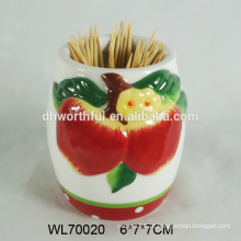 Decorativos cerâmica maçã toothpick titular